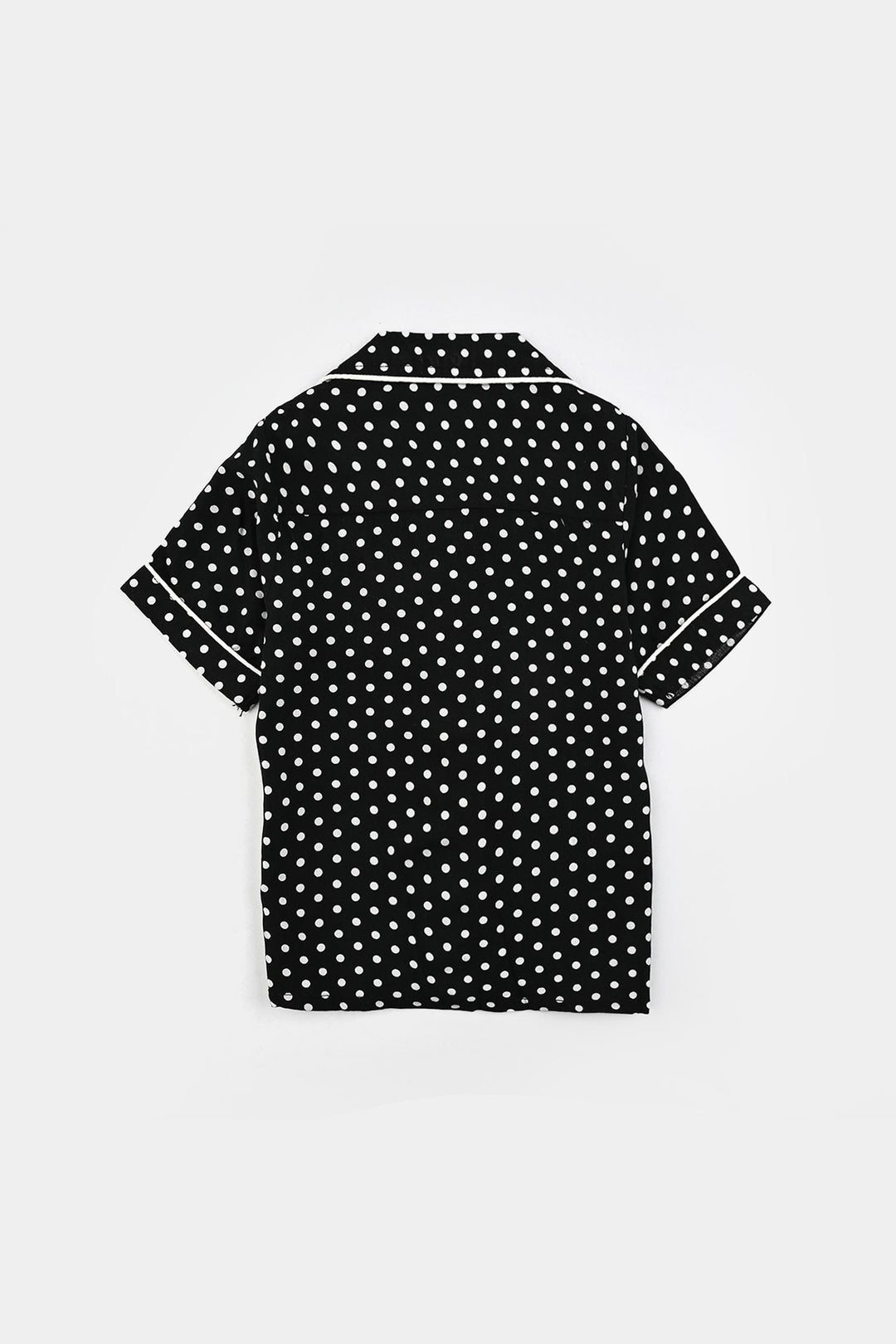 Infant Girls Viscose Night Suit - Polka Dot - Black