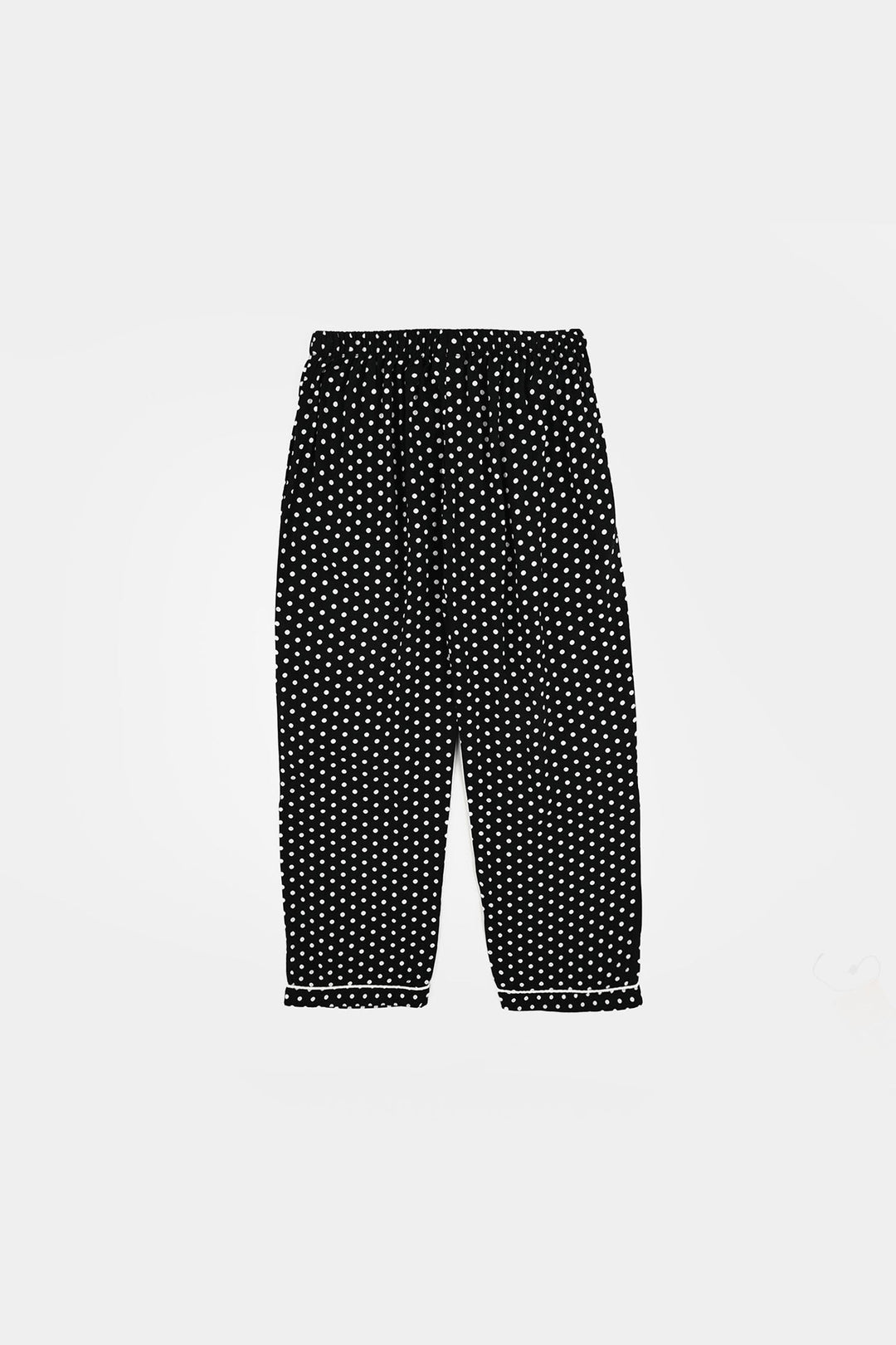 Girls Viscose Night Suit (Polka Dot) - Black
