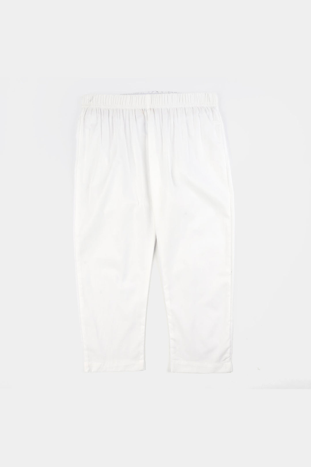 Girls Cotton Casual Basic Pants - White