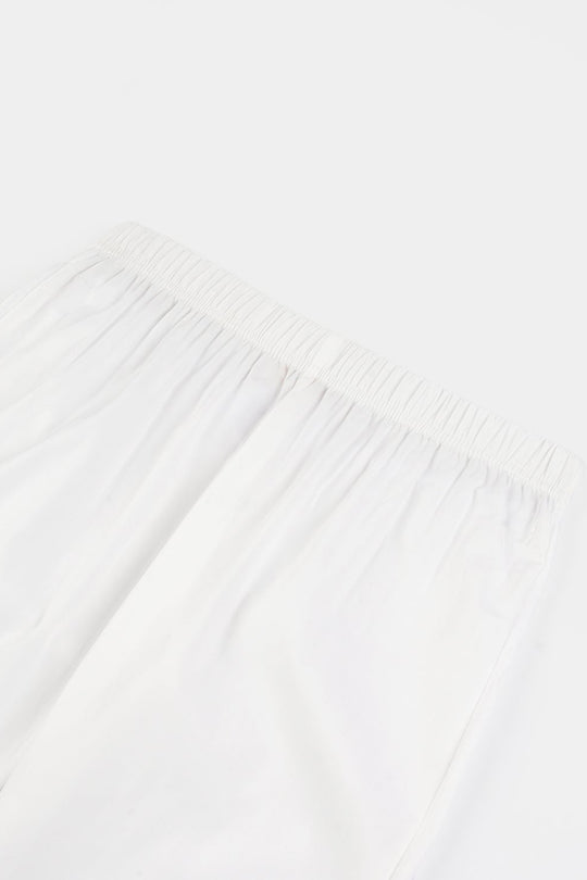 Girls Cotton Casual Basic Pants - White