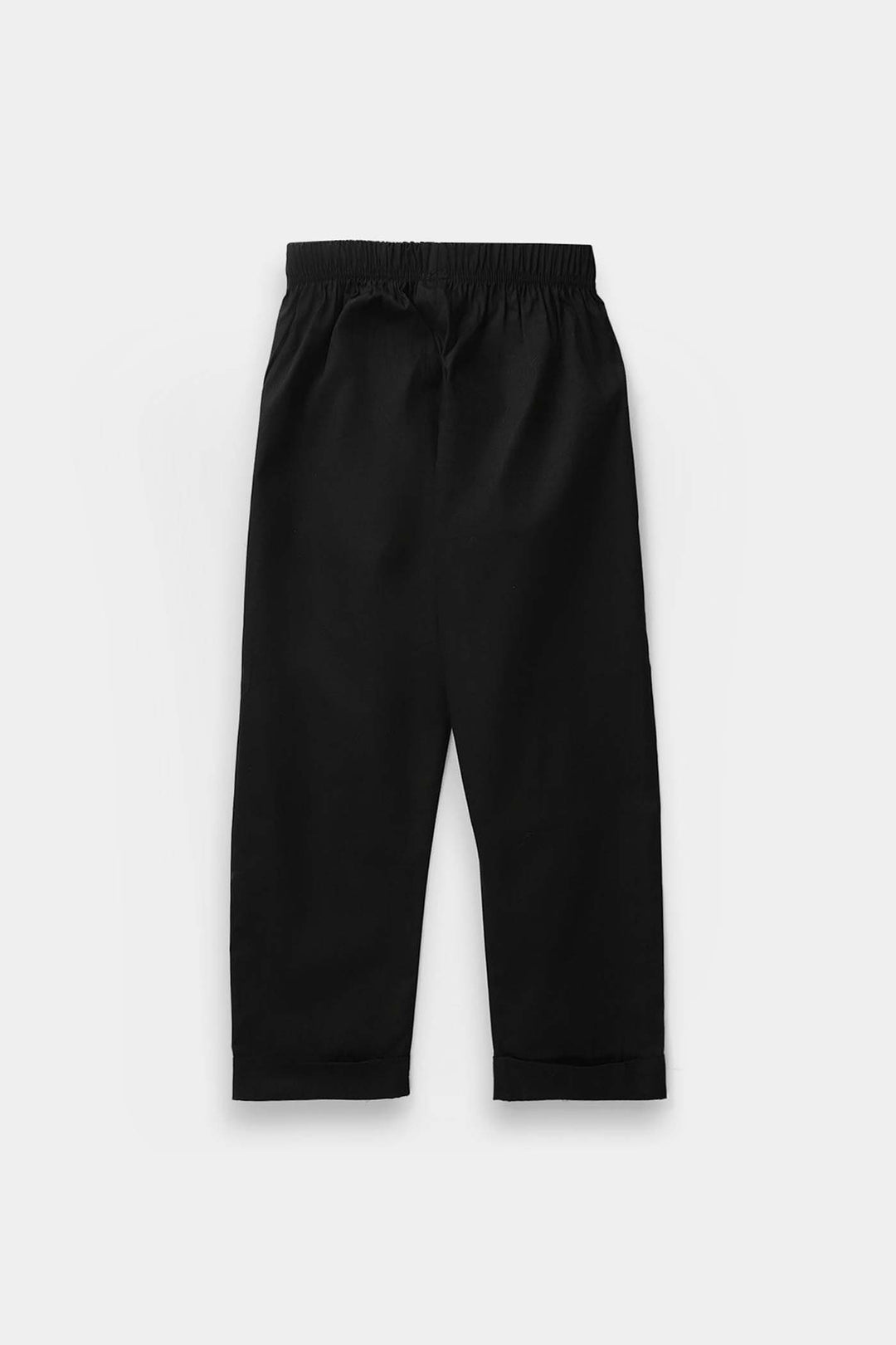 Girls Cotton Pant Cuff - Black