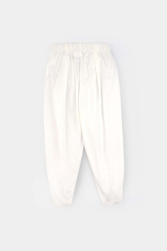 Girls Cotton Tulip Pant-White