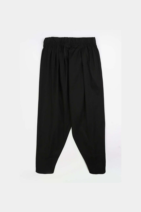 Girls Cotton Tulip Pant  - BLACK