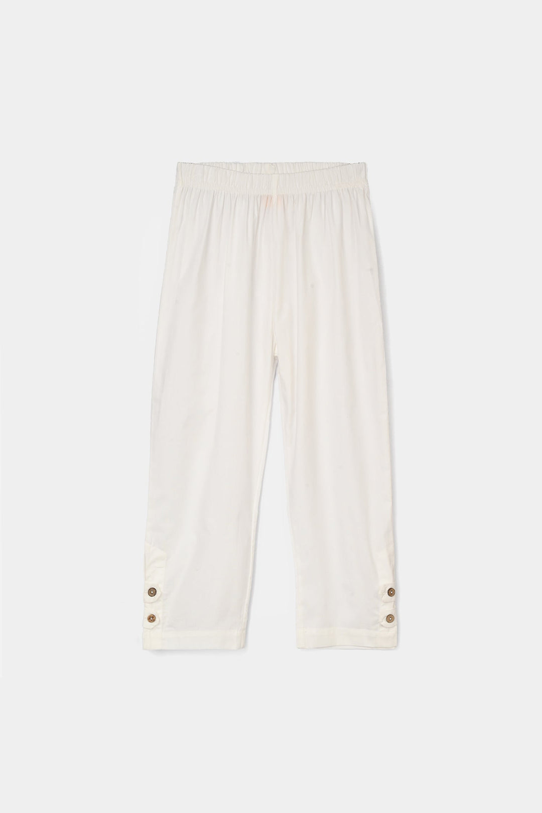 Girls Cotton Pants - White