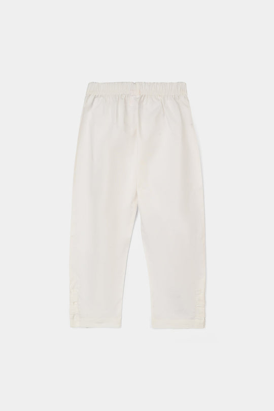 Girls Cotton Pants - White