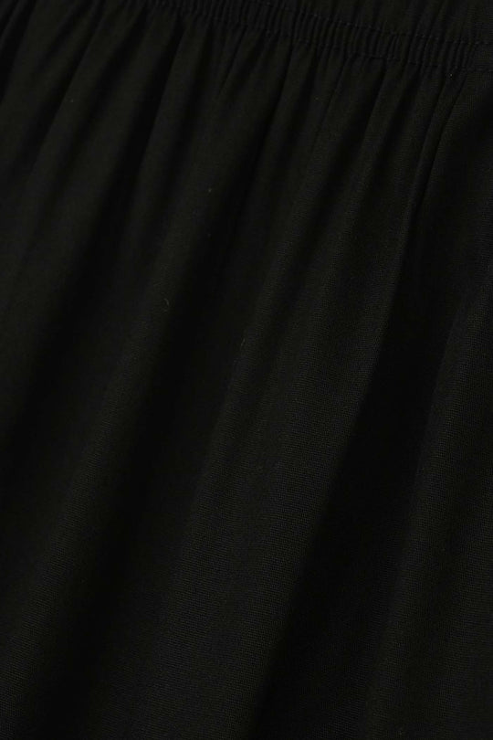 Girls Cotton Pant One Side-BLACK