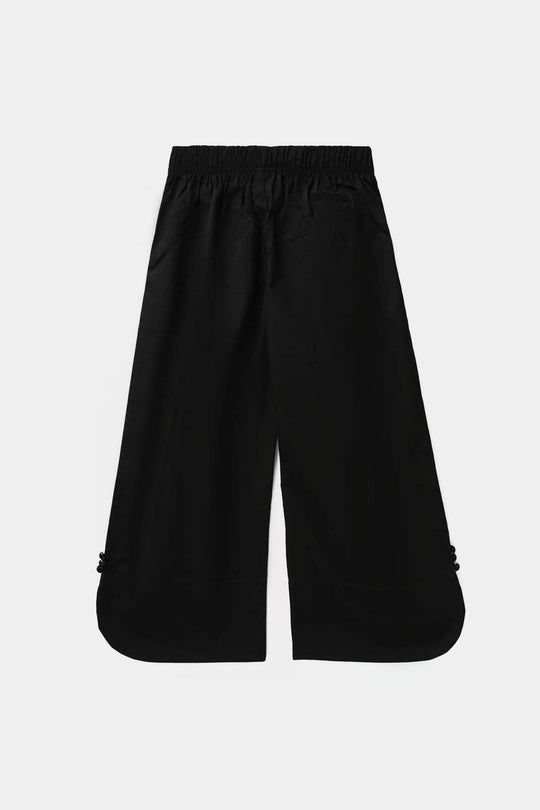Girls Cotton Culottes Round - Black