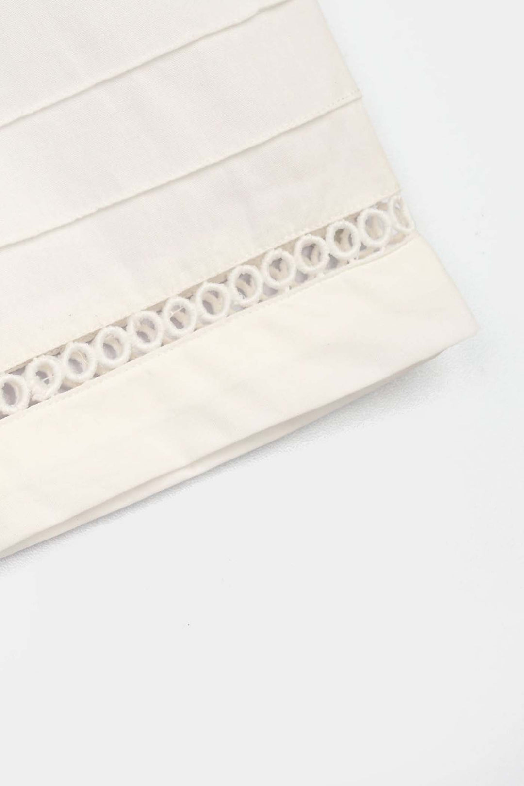 Girls Cotton Culotte Pintex - White