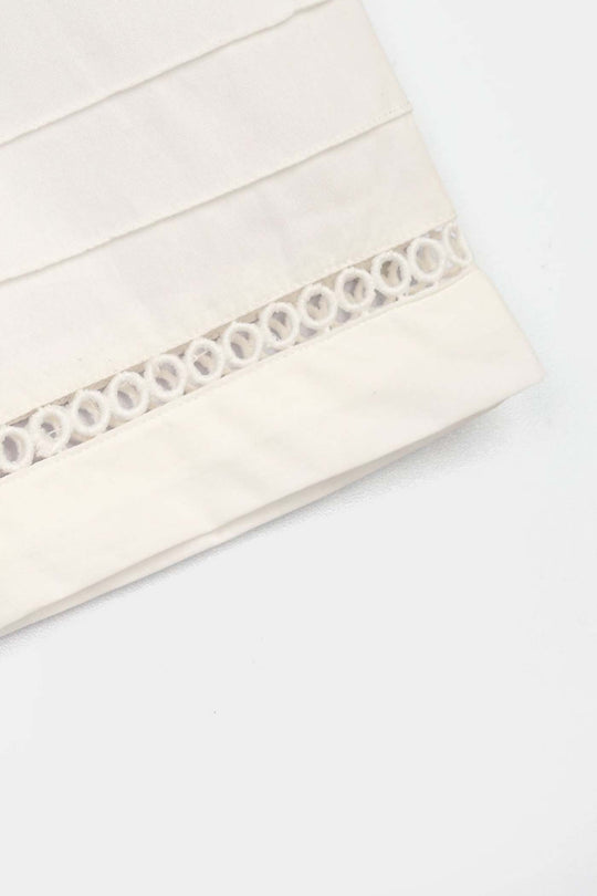 Girls Cotton Culotte Pintex - White