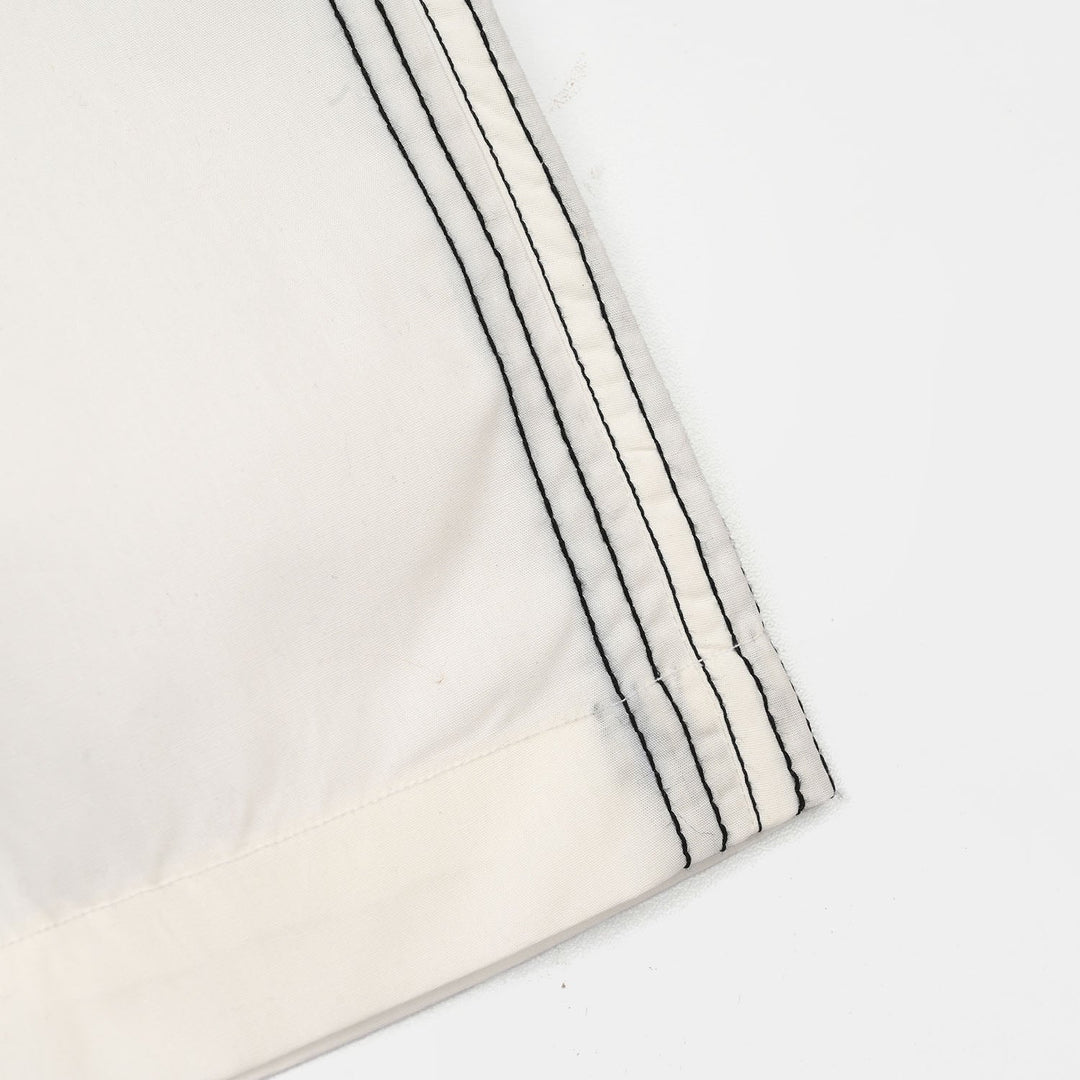 Girls Cotton Pant Stitches - White