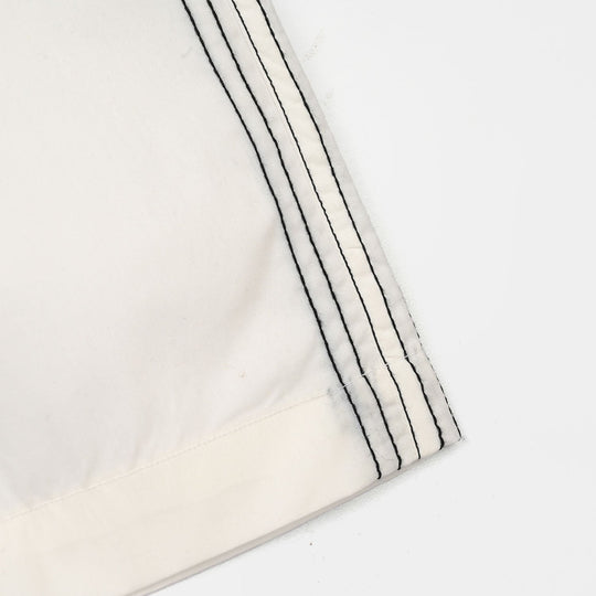 Girls Cotton Pant Stitches - White