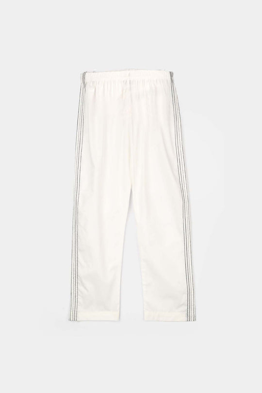 Infant Girls Cotton Pant Stitches - White
