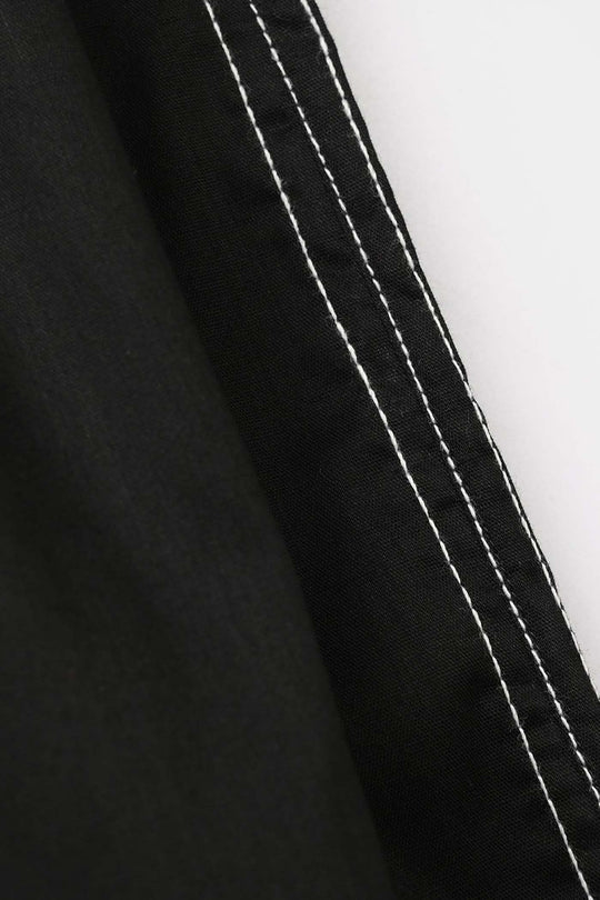 Girls Cotton Pant Stitches - Black