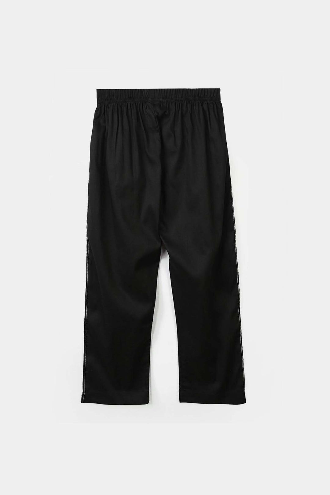 Girls Cotton Pant Stitches - Black