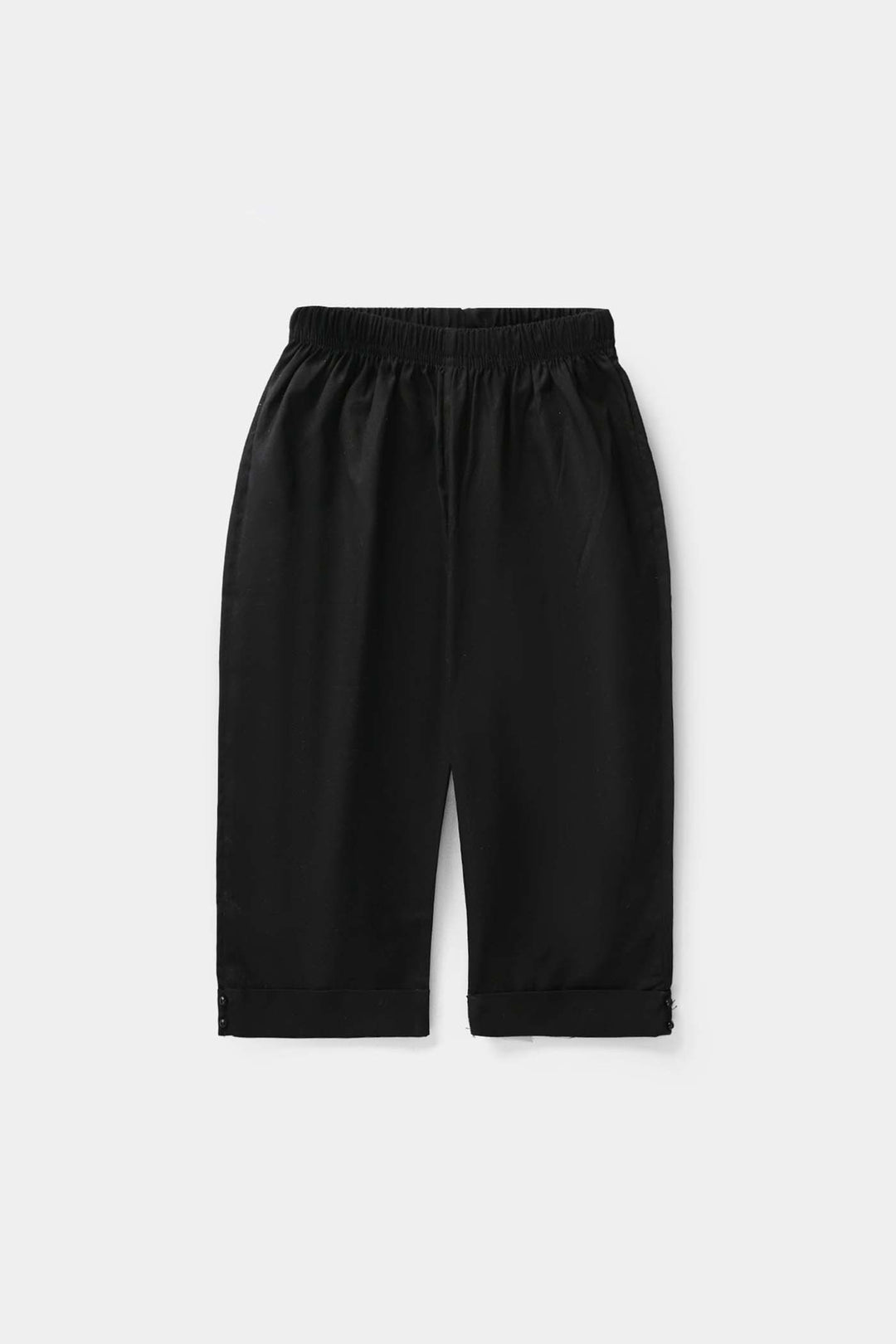 Infant Girls Cotton Pant Cuff - Black