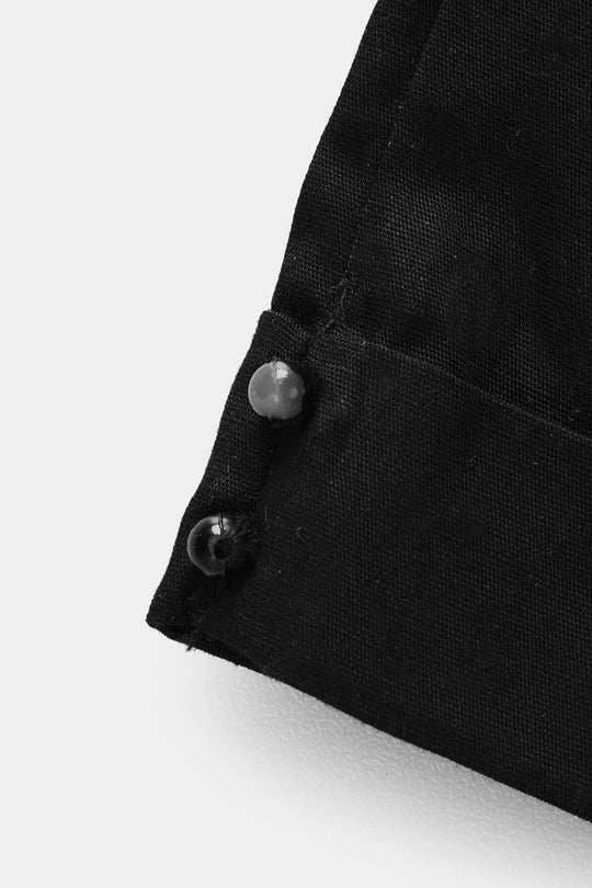 Infant Girls Cotton Pant Cuff - Black