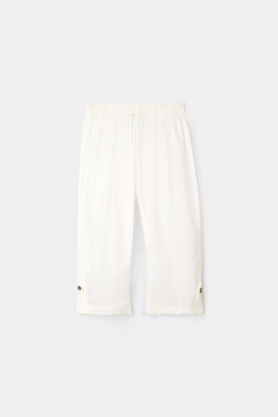 Infant Girls Cotton Pants - White