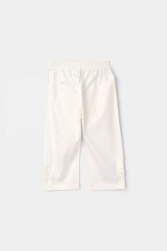 Infant Girls Cotton Pants - White