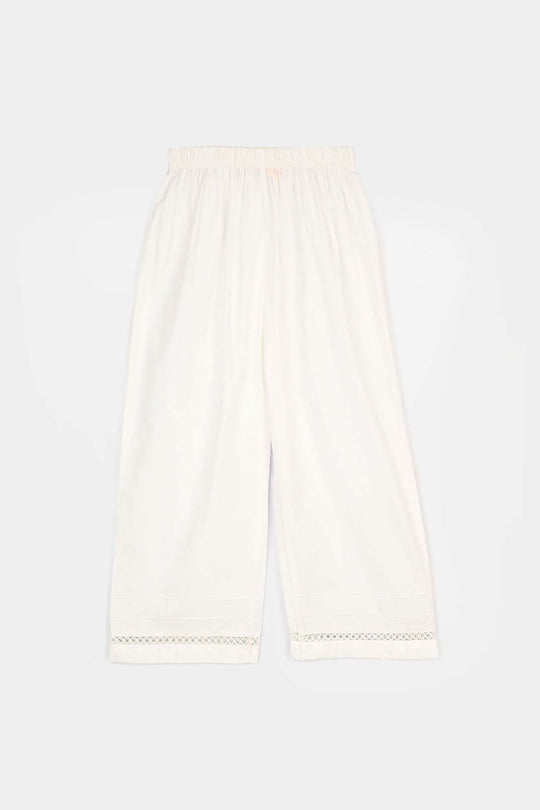 Infant Girls Cotton Culotte Pintex (White)