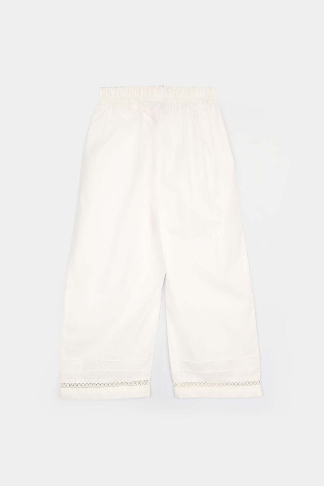 Infant Girls Cotton Culotte Pintex (White)