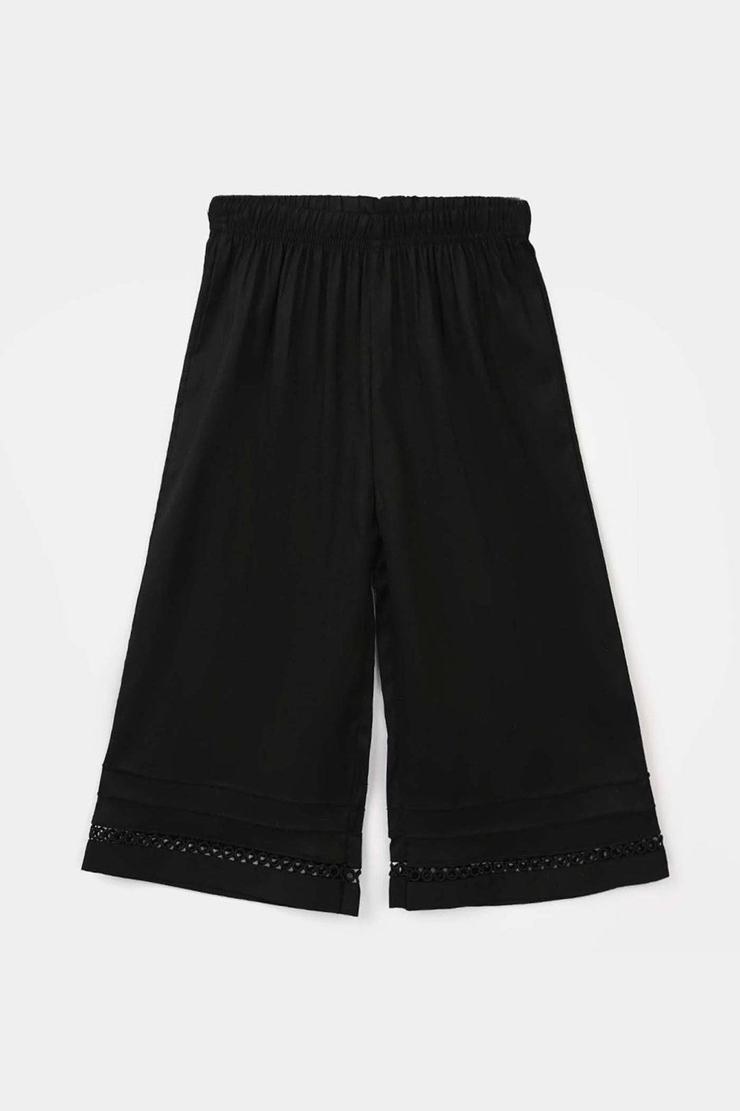 Girls Cotton Culotte Pintex - Black