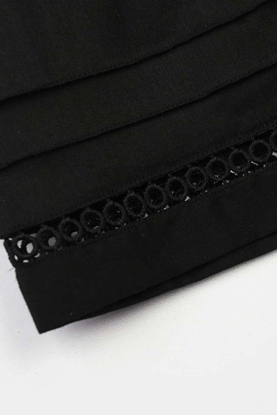 Girls Cotton Culotte Pintex - Black