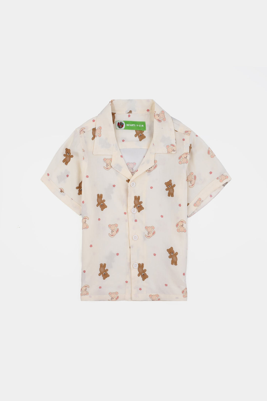 Infant Boys Viscose Night Suit (Teddy) - Off White