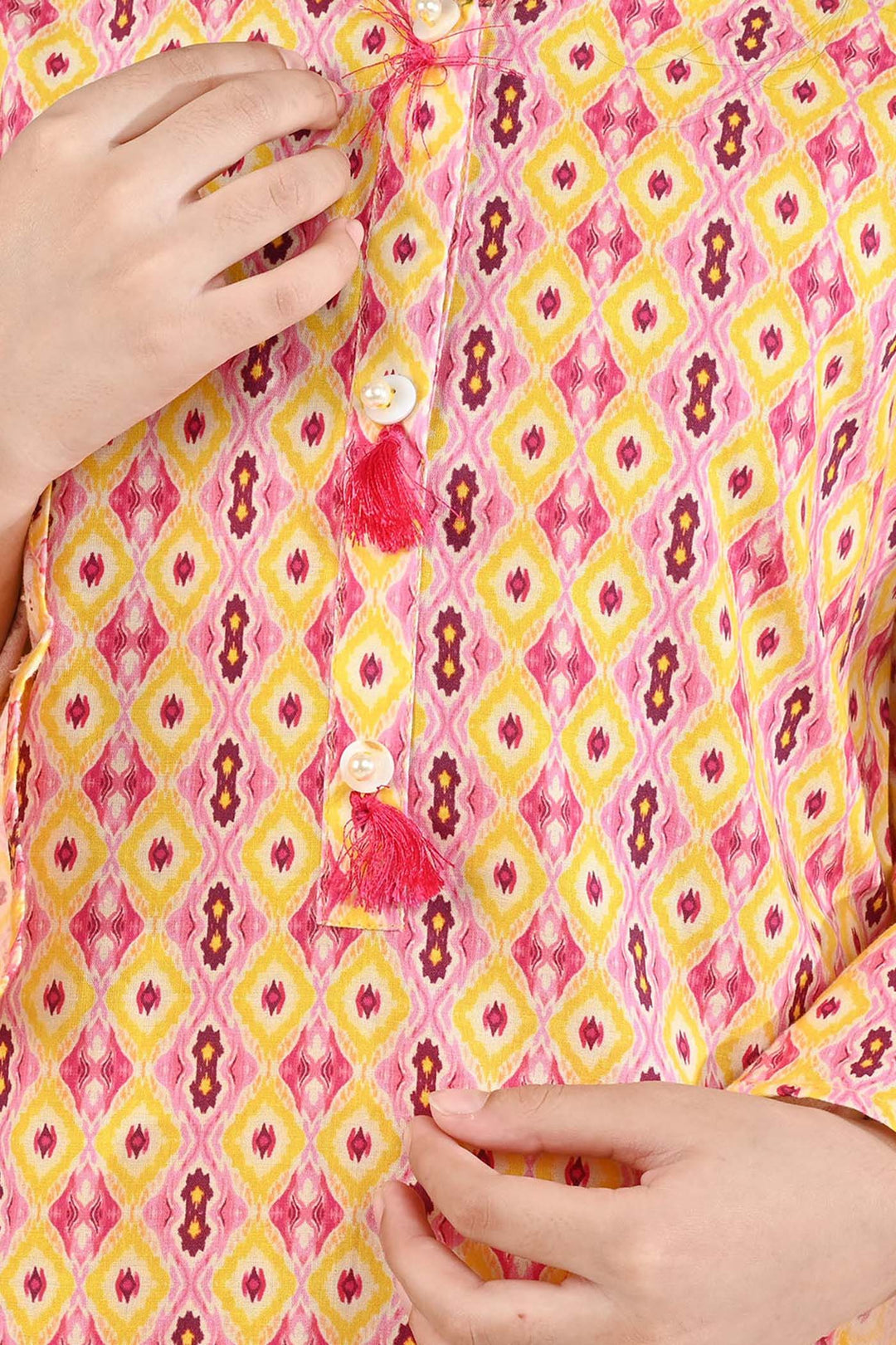 Girls Cotton Printed 2Pcs Ikhat-Multi