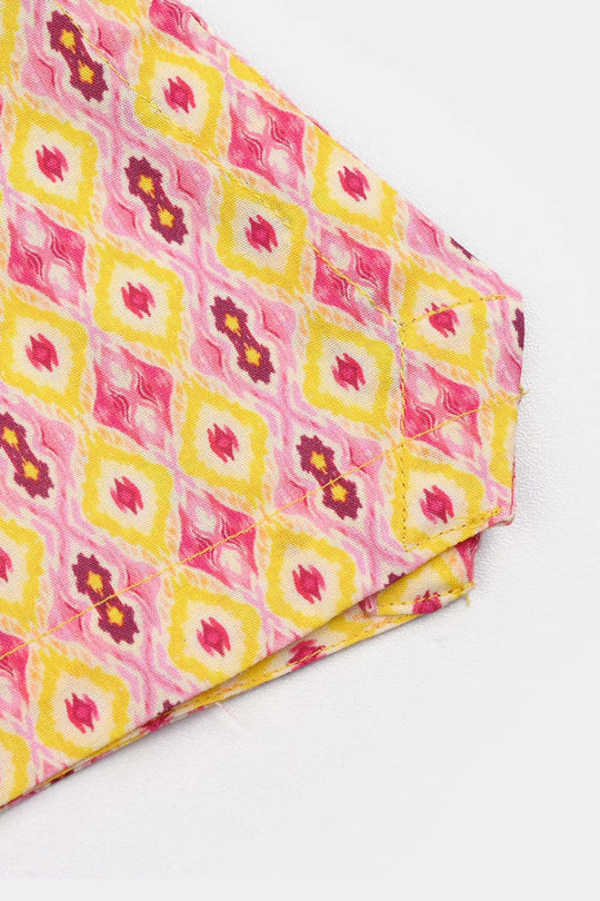 Infant Girls Cotton Printed 2Pcs Ikhat-Multi