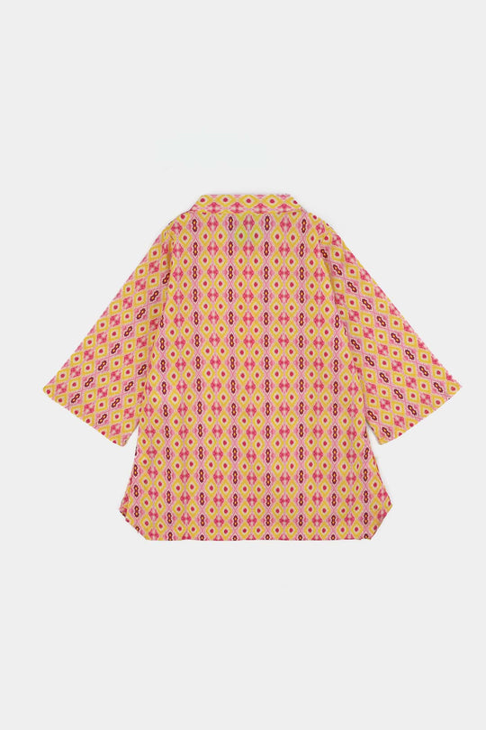 Infant Girls Cotton Printed 2Pcs Ikhat-Multi