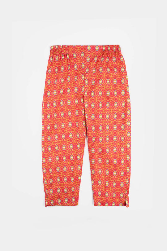 Teens Girls Cotton Printed 3Pcs Koti - Multi
