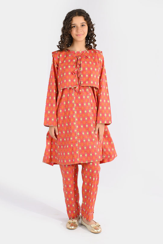 Girls Cotton Printed 3Pcs (Koti) - Multi