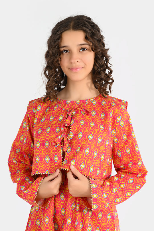 Girls Cotton Printed 3Pcs (Koti) - Multi
