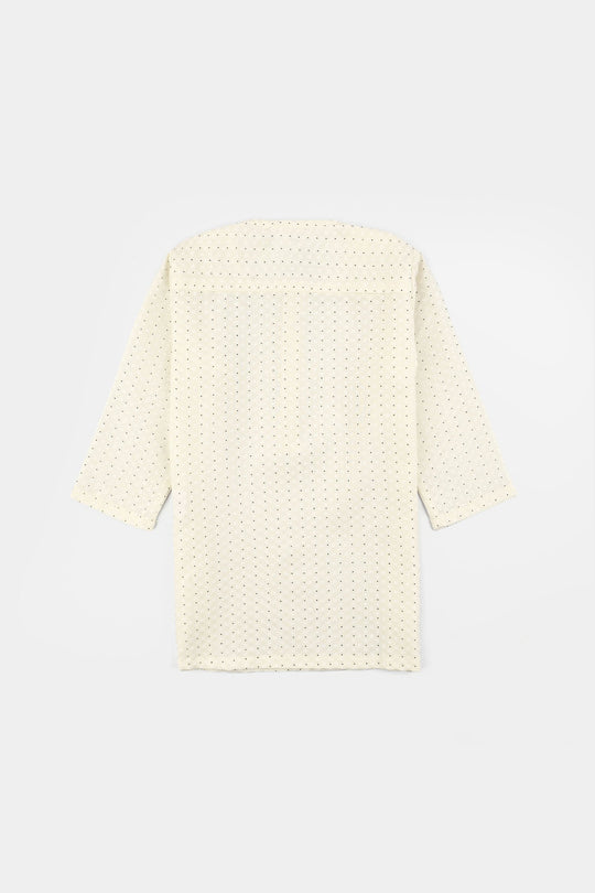 Infant Boys Poly  Viscose Kurta Pajama - Cream