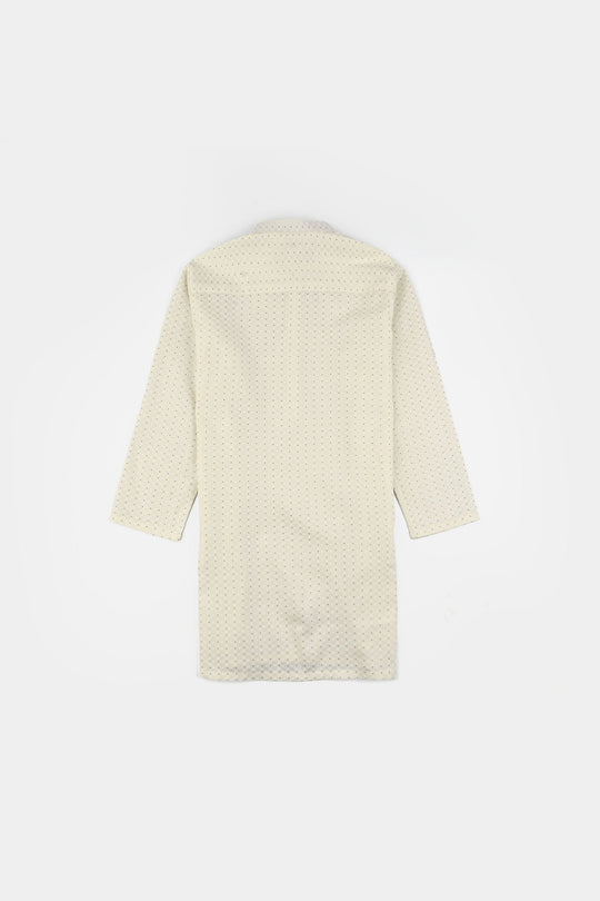 Boys Poly Viscose Kurta Pajama (Elegant)-Cream