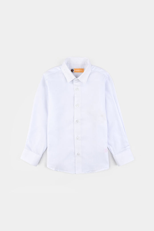 Boys Dobby Formal Shirt - White