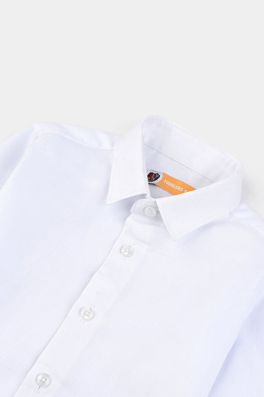 Boys Dobby Formal Shirt - White