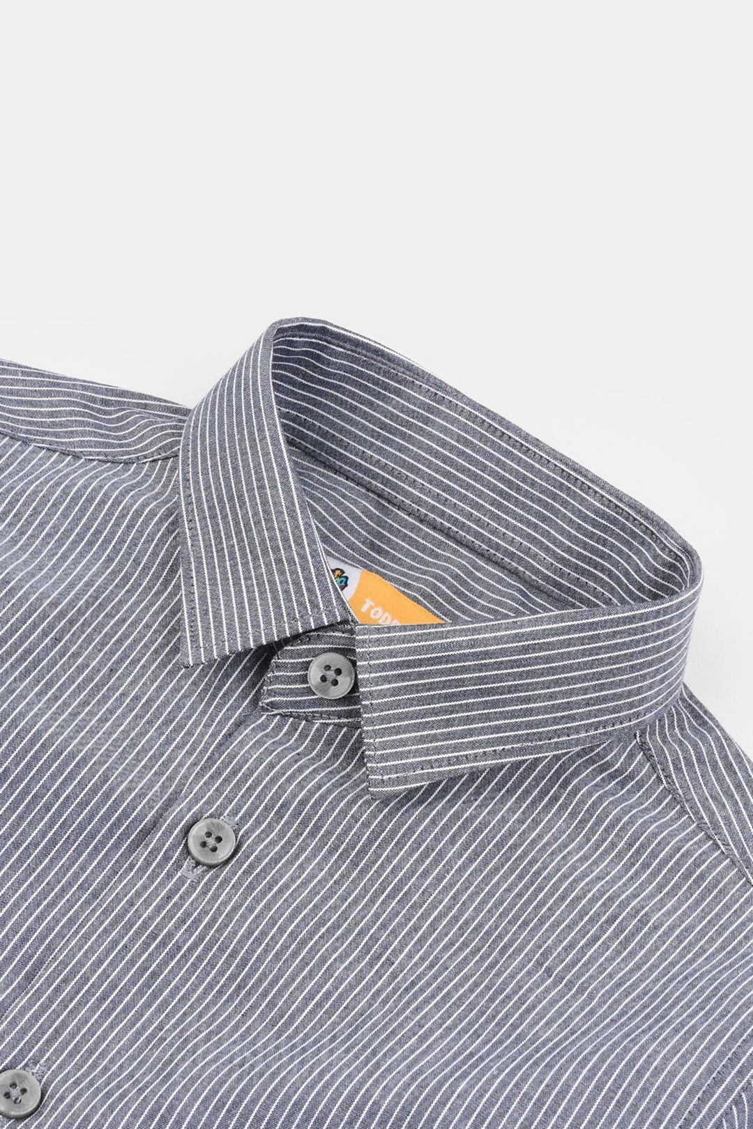 Boys Yarn Dyed Striped Formal Shirt – Grey