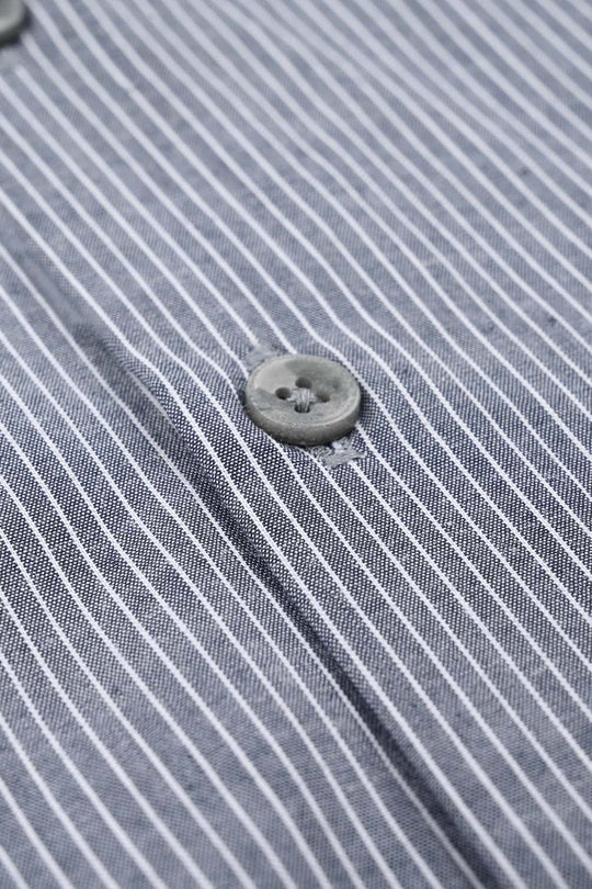 Boys Yarn Dyed Striped Formal Shirt – Grey