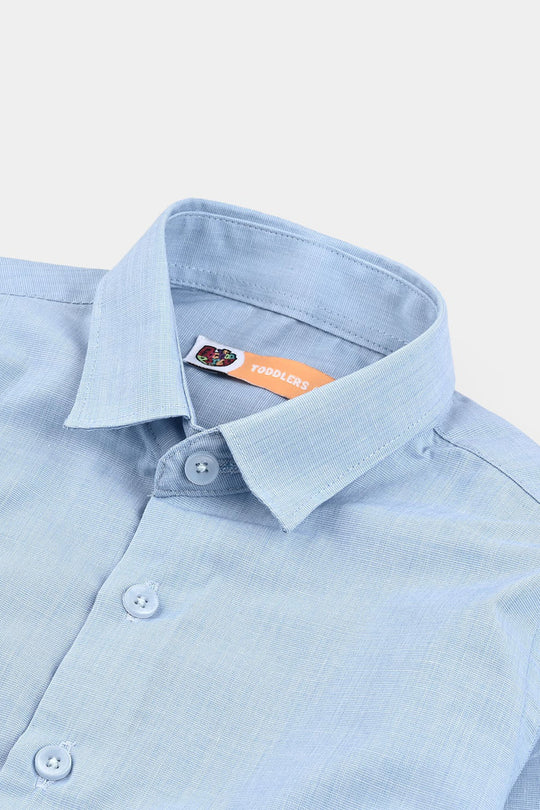 Boys Chambray Formal Shirt - Blue