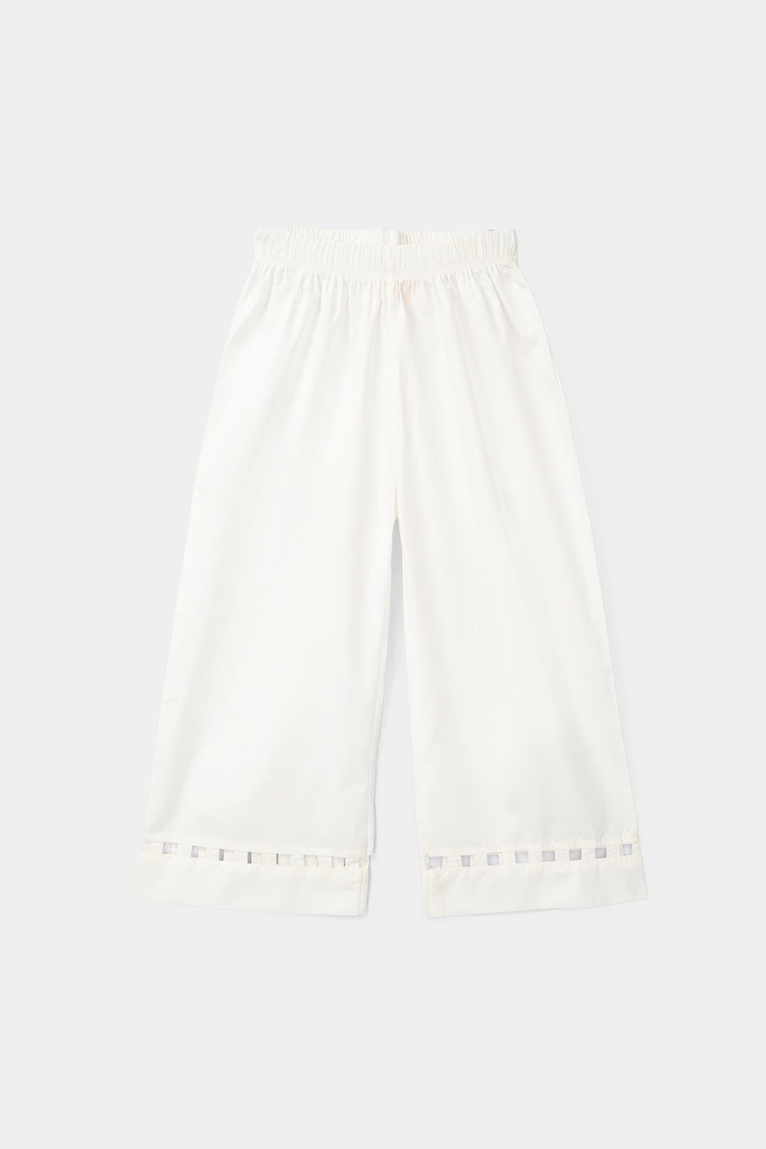 Girls Cotton Culottes Pant Box - White