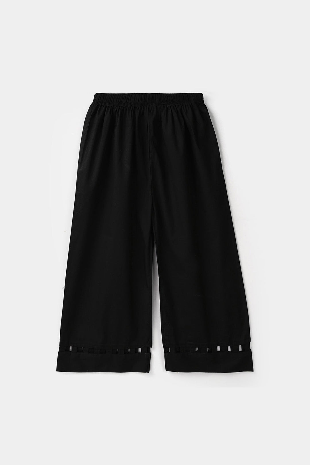 Girls Cotton Culottes Pants - Black