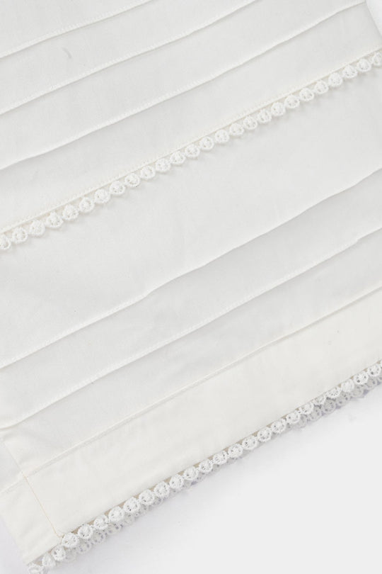 Girls Cotton Culottes Laces - White