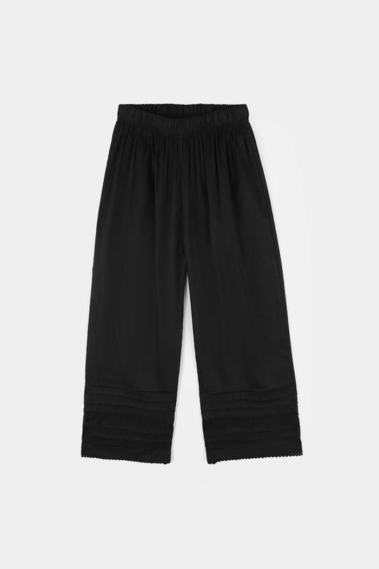 Girls Cotton Culottes (Laces) - Black