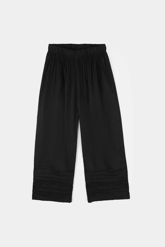 Girls Cotton Culottes (Laces) - Black