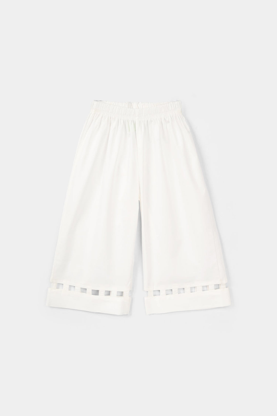 Infant Girls Cotton Culotte Pant Box (White)