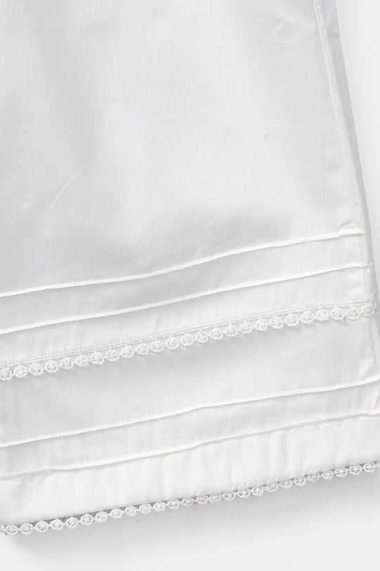 Infant Girls Cotton Culottes Laces - White