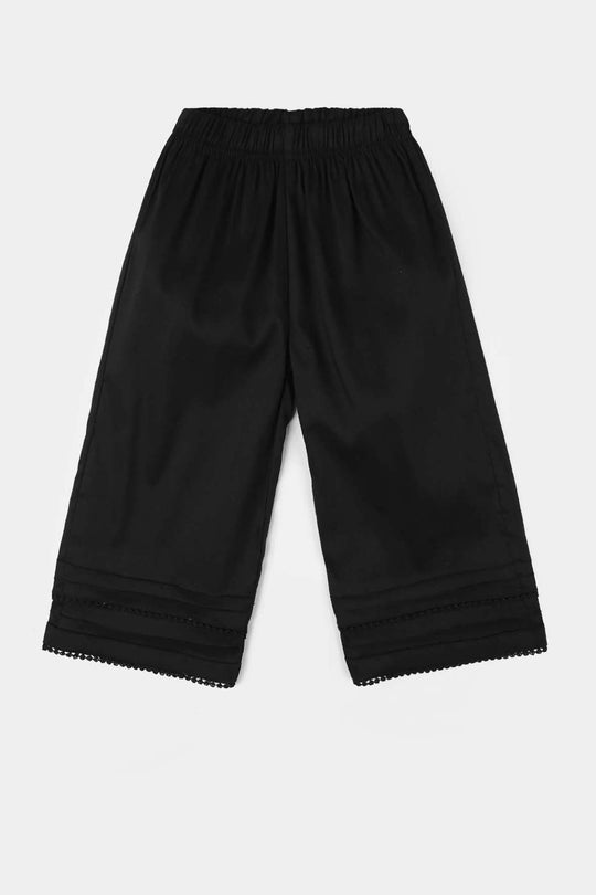 Infant Girls Cotton Culottes (Laces) - Black