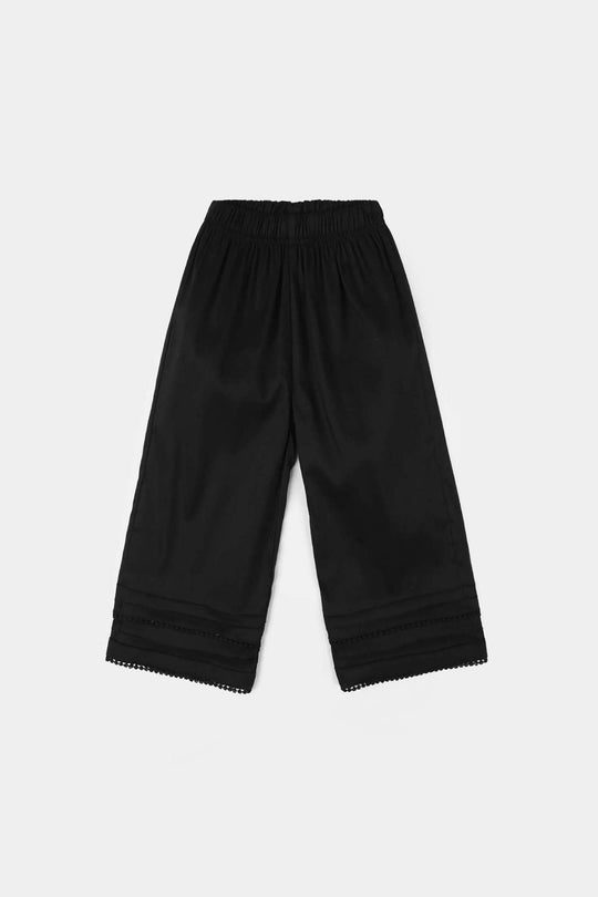 Infant Girls Cotton Culottes (Laces) - Black