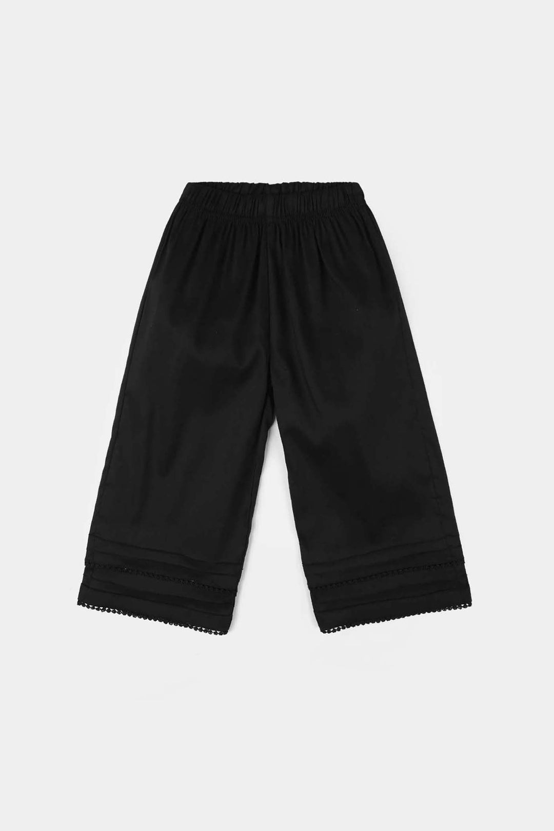 Infant Girls Cotton Culottes (Laces) - Black